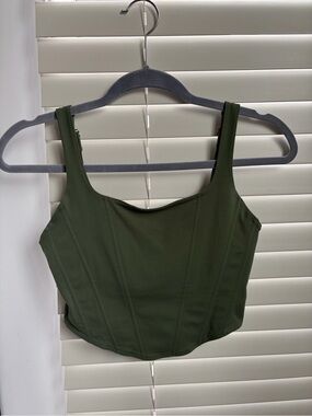 ReoRia Olive Green Corset Crop Tank